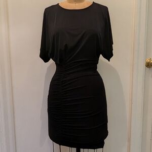 Black Ruched Bodycon Dress